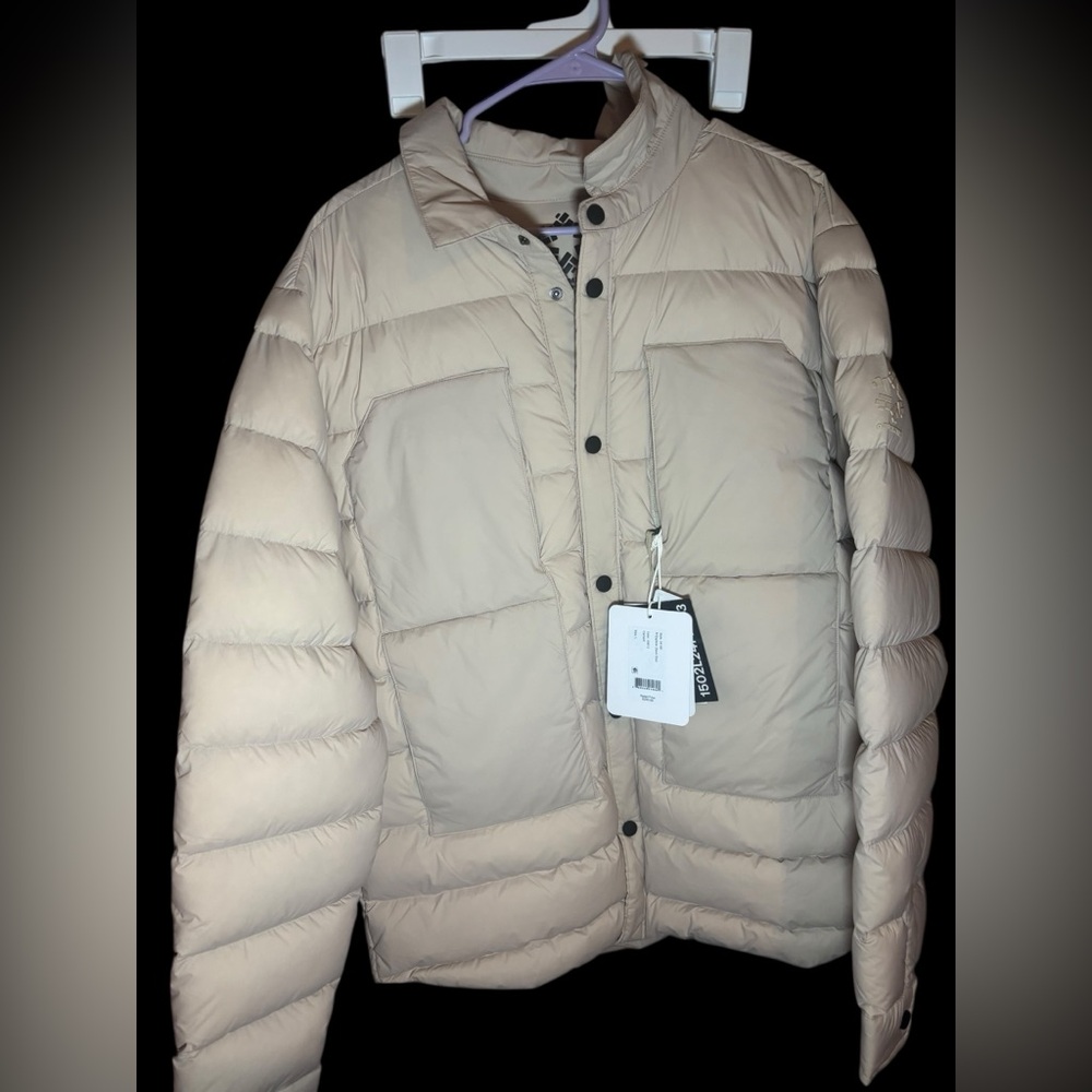 Obermeyer Men's Explorer Down Shirt Jacket, Large, Cement - Picture 2 of 9